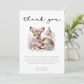 Invitation Oh Deer ! Merci rose en Baby shower (Debout devant)
