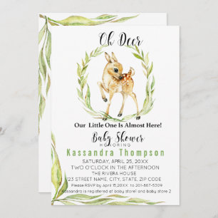 Invitation Oh Deer, Notre Petit Est Presque Là Baby shower