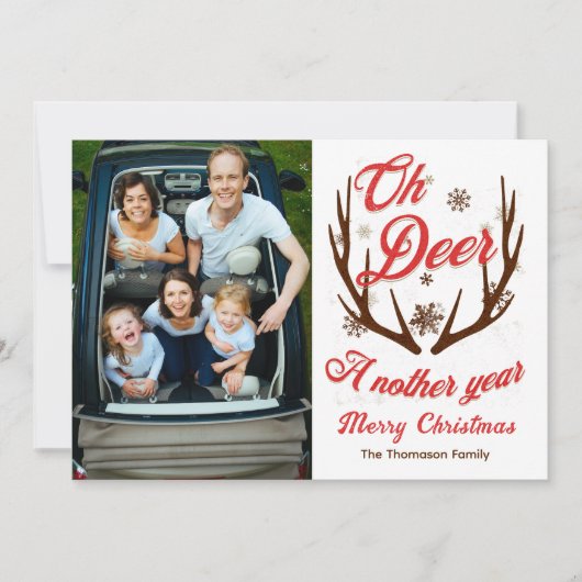 Invitation Oh Deer une nouvelle année Noël (Devant)