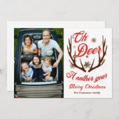 Invitation Oh Deer une nouvelle année Noël (Devant / Derrière)