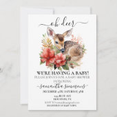 Invitation Oh Deer Watercolor Baby shower de Noël (Devant)