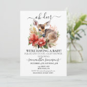 Invitation Oh Deer Watercolor Baby shower de Noël (Debout devant)