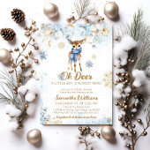 Invitation Oh Deer Winter Baby Boy Douche