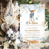 Invitation Oh Deer Winter Baby Boy Douche