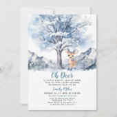Invitation Oh Deer Winter Boy Baby shower (Devant)