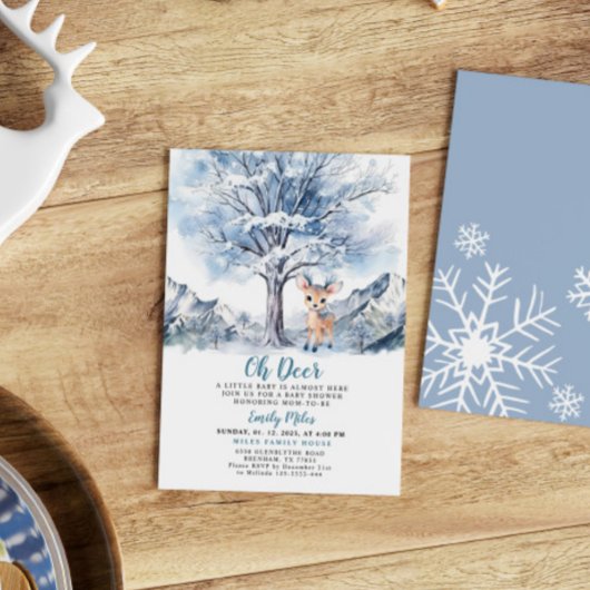 Invitation Oh Deer Winter Boy Baby shower