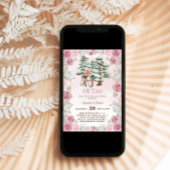 Invitation Oh Deer Winter Floral Baby Girl Douche