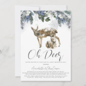 Invitation Oh Deer Winter Foliage Baby shower par la poste (Devant)