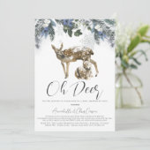 Invitation Oh Deer Winter Foliage Baby shower par la poste (Debout devant)