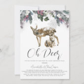 Invitation Oh Deer Winter Foliage Baby shower par la poste (Devant)