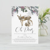 Invitation Oh Deer Winter Foliage Baby shower par la poste (Debout devant)