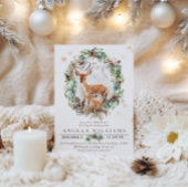 Invitation Oh Deer Winter Woodland Baby shower de neige