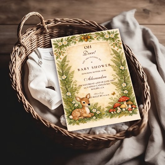 Invitation Oh Deer Woodland Baby Shower