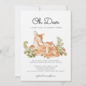 Invitation Oh Deer Woodland Forest Baby Shower  (Devant)