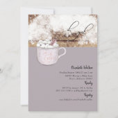 Invitation Oh Fille Chocolat Chaud Rustique Bébé Il Fait Froi (Devant)