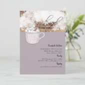 Invitation Oh Fille Chocolat Chaud Rustique Bébé Il Fait Froi (Debout devant)