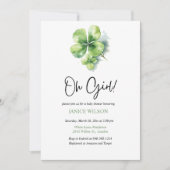 Invitation Oh Fille Saint-Patrick Fête Prénatale Verte  (Devant)