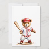 Invitation Oh garçon Baby shower de baseball mignon ours (Dos)