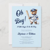 Invitation Oh garçon Baby shower de baseball mignon ours (Devant)