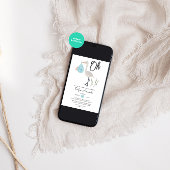 Invitation Oh garçon Baby shower minimaliste