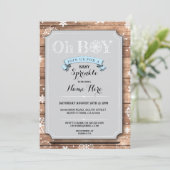 Invitation OH GARÇON Baby shower Wood Winter Sprinkl Invitati (Debout devant)