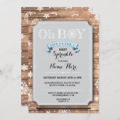 Invitation OH GARÇON Baby shower Wood Winter Sprinkl Invitati (Devant / Derrière)