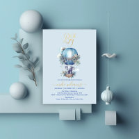Oh garçon bleu aquarelle baby shower d'éléphant