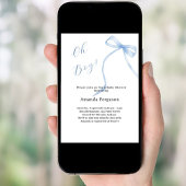 Invitation Oh garçon bleu arc simple Baby shower élégant