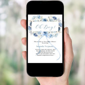 Invitation Oh garçon bleu boucles arc Baby shower