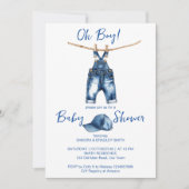 Invitation Oh garçon blue jeans baby shower modèle (Devant)