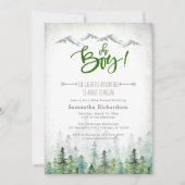 Invitation Oh Garçon Commençons l'Aventure Fête de Bébé en Fo (Devant)