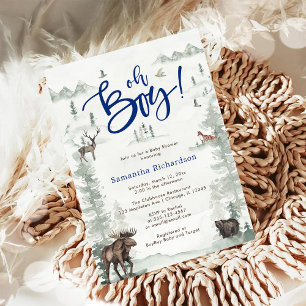Invitation Oh Garçon Commençons l'Aventure Fête de Bébé en Fo