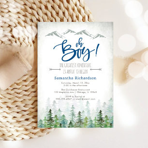 Invitation Oh Garçon Commençons l'Aventure Fête de Bébé en Fo