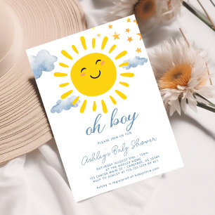 Invitation Oh garçon Cute Sunshine Baby shower
