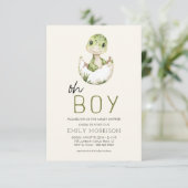 Invitation Oh garçon Dinosaur Boho bébé garçon douche (Debout devant)
