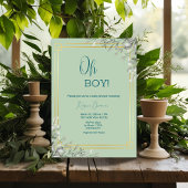 Invitation Oh Garçon Elegant Verdure & Baby shower Or