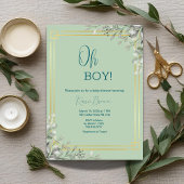 Invitation Oh Garçon Elegant Verdure & Baby shower Or