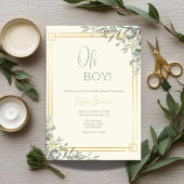 Invitation Oh Garçon Elegant Verdure & Baby shower Or