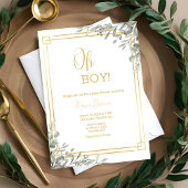 Invitation Oh Garçon Elegant Verdure & Baby shower Or