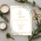 Invitation Oh Garçon Elegant Verdure & Baby shower Or