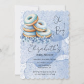 Invitation Oh Garçon Fête de Naissance Donuts Bleus (Devant)