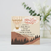 Invitation Oh garçon, l'aventure vous attend, Montgolfière Sq (Debout devant)