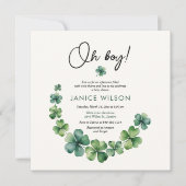 Invitation Oh garçon Lucky Charm Baby shower (Devant)