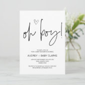 Invitation Oh garçon mignonne Baby shower Party Maman être (Debout devant)