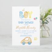 Invitation oh garçon moderne bébé garçon douche (Debout devant)