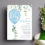 Invitation Oh garçon moderne eucalyptus bleu baby shower ball<br><div class="desc">Pour une personnalisation plus avancée de ce design,  il suffit de cliquer sur le bouton "Customiser" ci-dessus !</div>