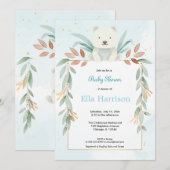 Invitation Oh garçon moderne eucalyptus bleu baby shower ball (Devant / Derrière)