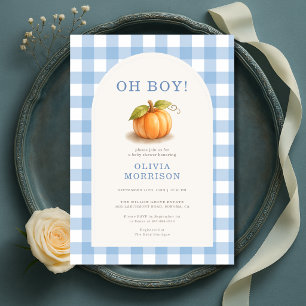 Invitation Oh Garçon Petit Citrouille Fête de Naissance à Car