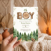 Invitation Oh Garçon Que L'Aventure Commence Bois Rustique