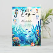 Invitation Oh garçon sous la mer Baby shower de l'Océan de Se (Debout devant)